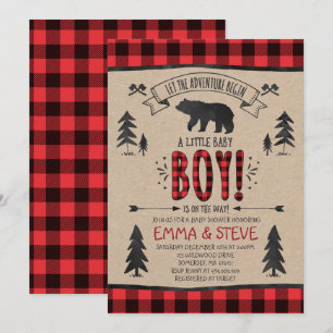 Lumberjack Baby Shower Invitation Lumberjack Party
