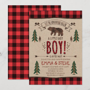 Lumberjack Baby Shower Invitation Lumberjack Party