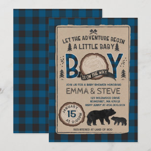 Lumberjack Baby Shower Invitation Lumberjack Party