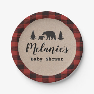 Lumberjack Baby Shower Paper Plate