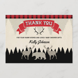 Lumberjack Baby Shower Thank You Card