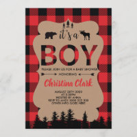 Lumberjack Bear Flannel Boy Baby Shower