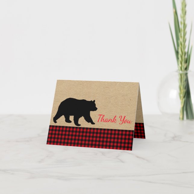 Lumberjack Bear Thank You Cards (Front)