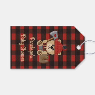 Lumberjack Bear Wilderness Baby Shower Favour Gift Tags