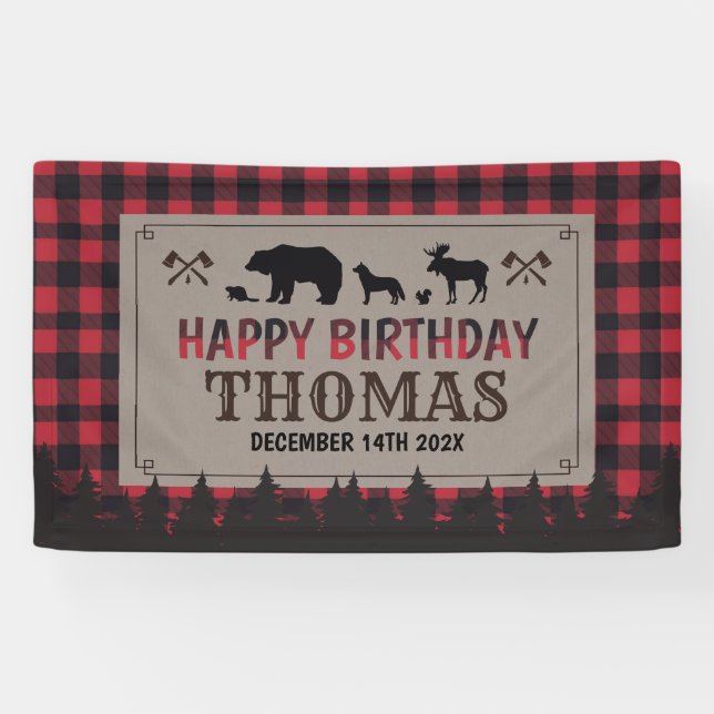 Lumberjack birthday banner (Horizontal)