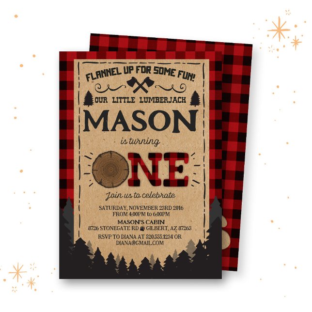 Lumberjack Birthday Invitation (Creator Uploaded)