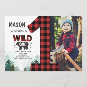 Lumberjack Birthday Invitation Woodland Birthday