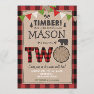 Lumberjack Birthday Invitation Woodland Birthday