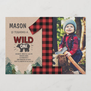 Lumberjack Birthday Invitation Woodland Birthday