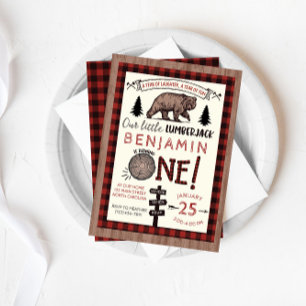 Lumberjack Birthday Invitation Woodland Birthday