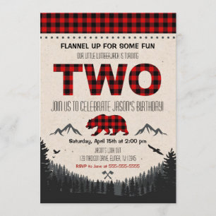 Lumberjack Birthday Invitation Woodland Birthday
