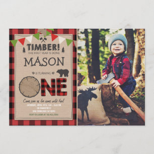 Lumberjack Birthday Invitation Woodland Birthday