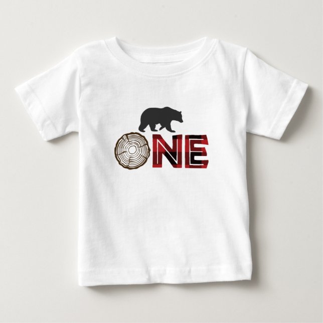 Lumberjack Birthday ONE Shirt - Bear (Front)