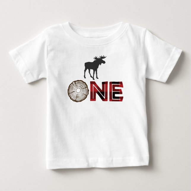 Lumberjack Birthday ONE Shirt - Moose (Front)