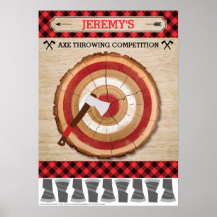 Lumberjack Birthday Party Game   Pin The Tail Game Poster