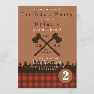 Lumberjack Birthday Party Invitation