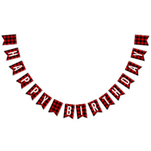Lumberjack Birthday Plaid Bunting