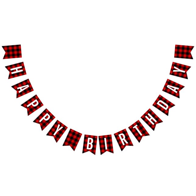 Lumberjack Birthday Plaid Bunting (All)