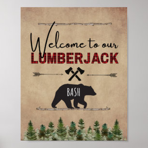 Lumberjack Birthday Welcome Sign