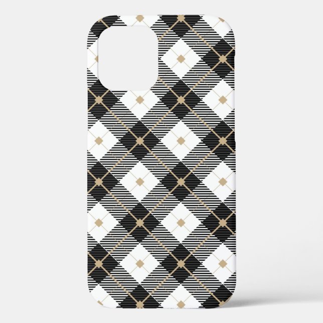 Lumberjack Black  White Plaid Pattern Case-Mate iPhone Case (Back)
