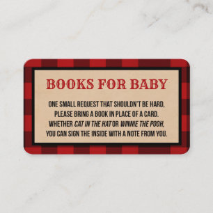 Lumberjack Books for Baby Shower Invite Inserts