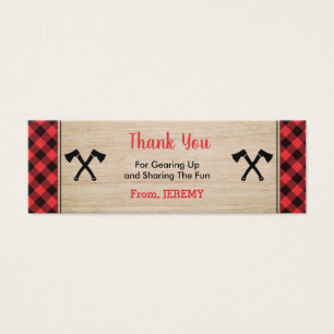 Lumberjack Boy Birthday Party Favour Bag Tag