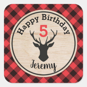 Lumberjack Boy Birthday Party Favour Sticker