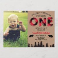 Lumberjack Boy First Birthday Red Flannel Photo