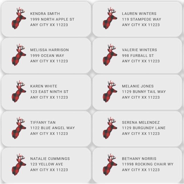 Lumberjack Buck head Guest Address Labels (Front)