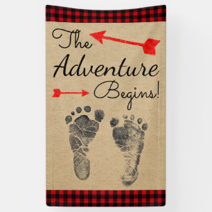 Lumberjack Buffalo Plaid Baby Shower Banner