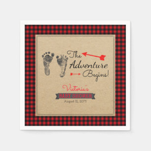 Lumberjack Buffalo Plaid Baby Shower Napkin