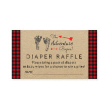 Lumberjack Buffalo Plaid Boys Diaper Raffle Ticket