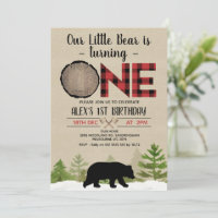 Lumberjack Buffalo Plaid Little Bear 1st Birthday