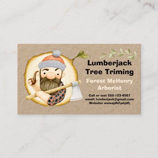 lumberjack business cards (Front)