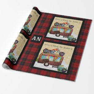 Lumberjack Camper Trailer Trash Monogram ANY EVENT Wrapping Paper