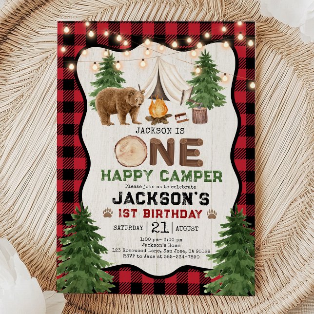 Lumberjack Camping Birthday Invitation (Creator Uploaded)