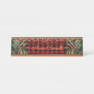 Lumberjack Chic Holiday Deskplate/Place Card Desk Name Plate