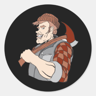 lumberjack classic round sticker