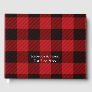 Lumberjack Country Christmas Red buffalo plaid Guest Book