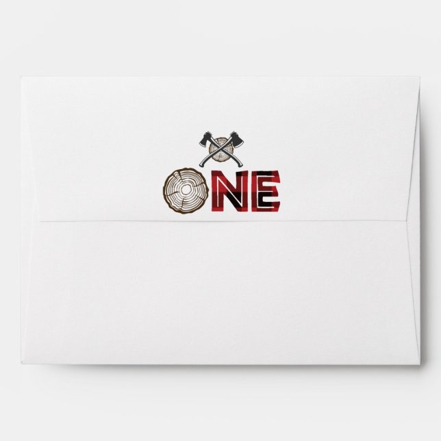 Lumberjack First Birthday Envelopes (Back (Top Flap))