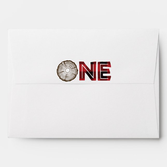Lumberjack First Birthday Envelopes - Bear Front (Back (Top Flap))