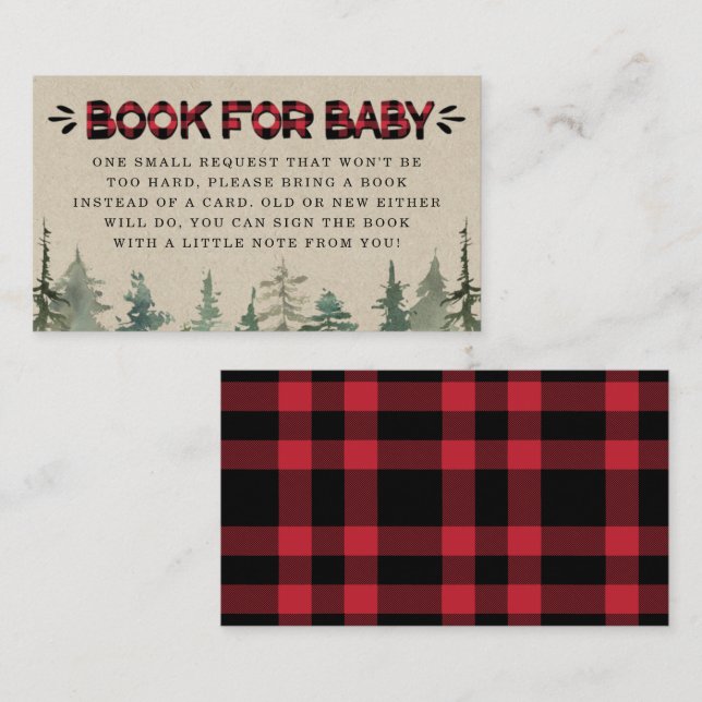Lumberjack Flannel Book request Card Insert (Front/Back)