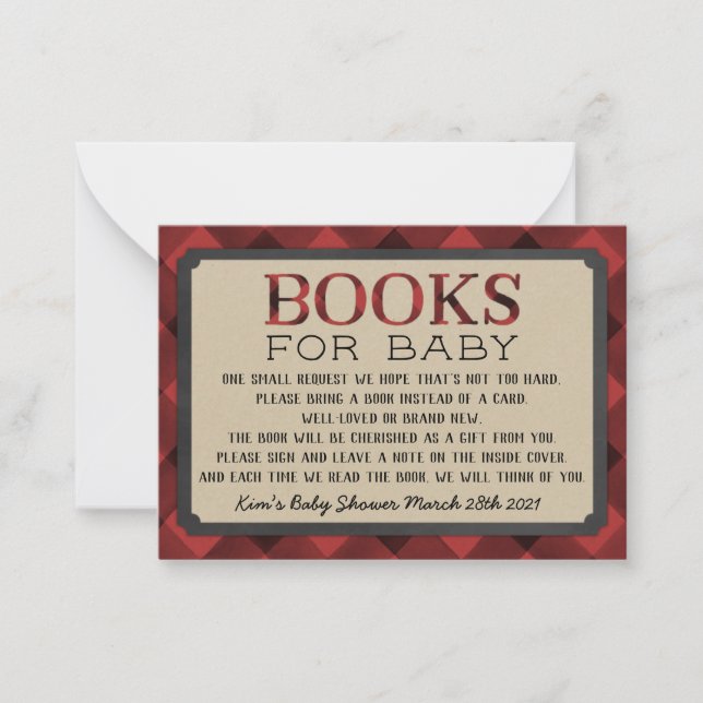 Lumberjack Flannel Boy Books for Baby Card (Front)