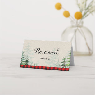 Lumberjack Forest Winter Reserved Name Place Card