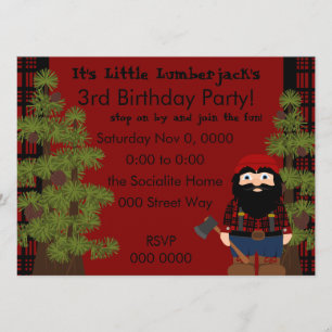 Lumberjack Gnome Invitation