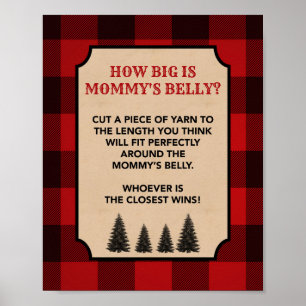 Lumberjack How Big is Mommy's Belly Shower Sign