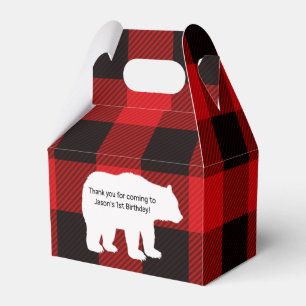 Lumberjack Little Bear Party Favour Bag Box