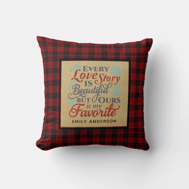 Lumberjack Love Anniversary Gift QUOTE Personalise Cushion (Front)