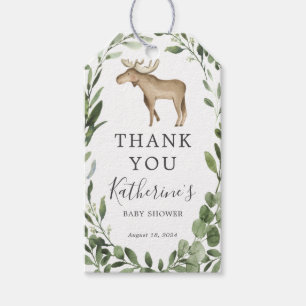 Lumberjack Moose Baby Shower Favour Tag