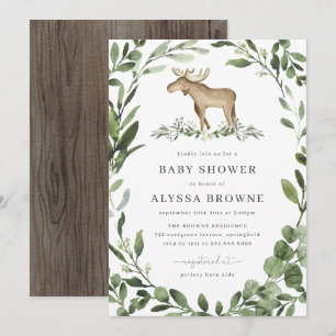 Lumberjack Moose Baby Shower Invitation